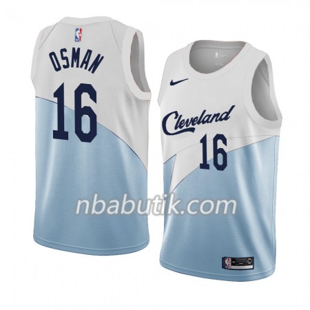 NBA Mænd Trøje Cleveland Cavaliers Cedi Osman 16 2018-19 Nike Blå Hvid Swingman